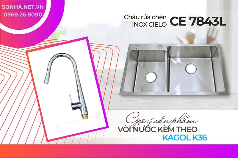 Bộ đôi chậu Cielo 7843L và vòi Kagol K36 tiện ích khi sử dụng