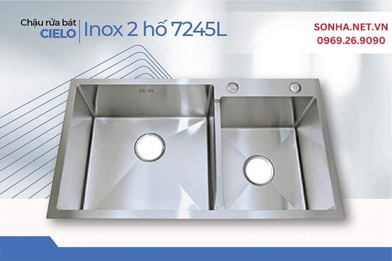 Chậu rửa bát Cielo 7245L chất liệu cao cấp, giá thành hợp lý
