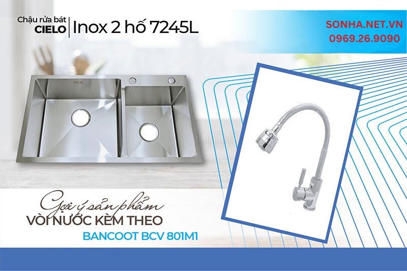 Vòi Bancoot BCV 801M1 sừ dụng tiện nghi cùng Cielo 7245L