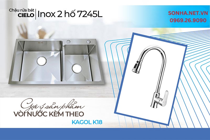 Vòi Kagol K18 lựa chọn tuyệt hảo cùng Cielo 7245L