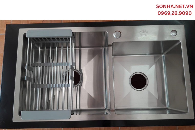 Hình ảnh thực tế chậu rửa 2 hố Cielo CE8245L