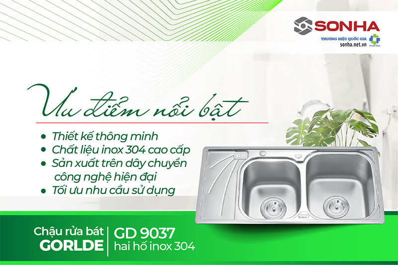 Ưu điểm chậu rửa bát Gorlde GD 9037