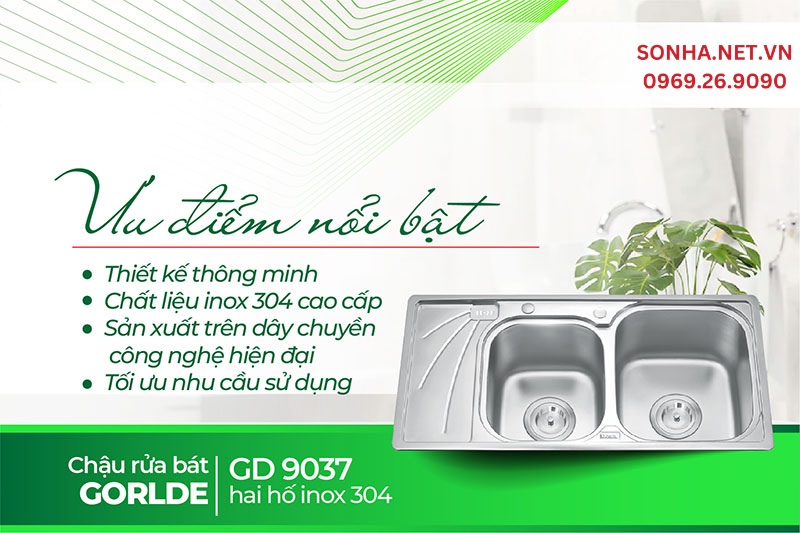 4 ưu điểm chậu Gorlde GD 9037 các gia đình lựa chọn sử dụng