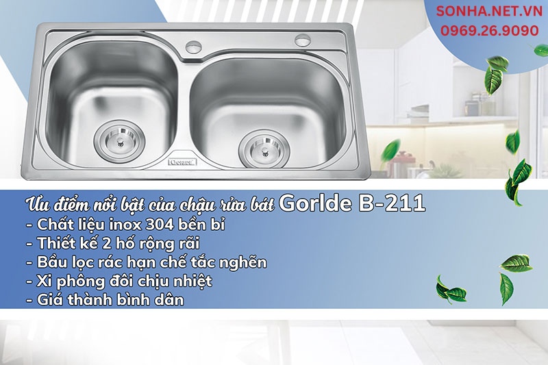 5 ưu điểm chậu Gorlde B-211 được người d&ugrave;ng ưa chuộng