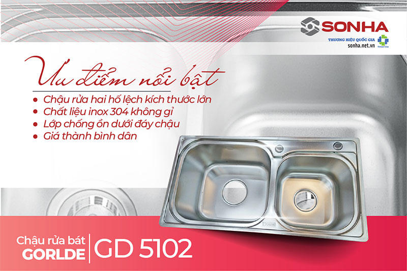 Ưu điểm chậu rửa bát Gorlde GD 5102