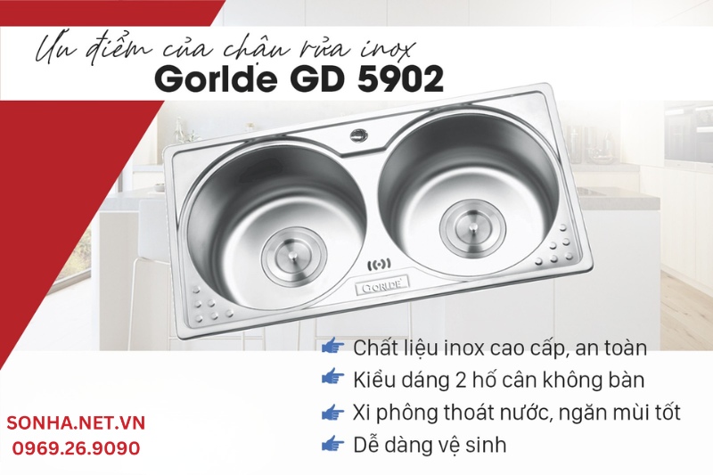 Ưu điểm chậu rửa bát GD 5902