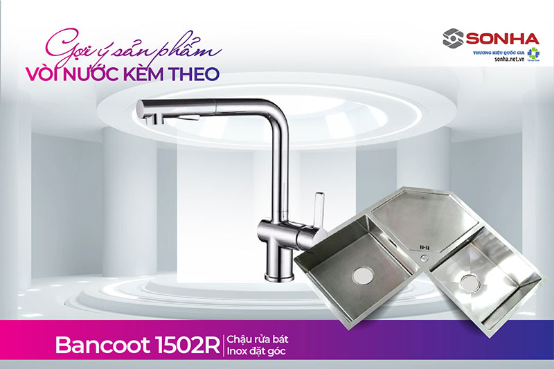 Lắp chậu Bancoot 1502R và vòi Bancoot BCR02