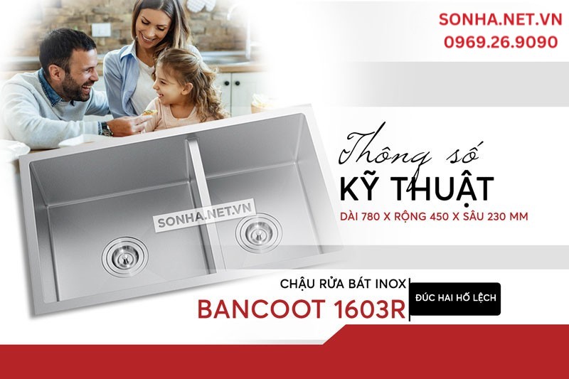 Chậu Bancoot 1603R phù hợp nhu cầu sử dụng lớn gia đình đông người