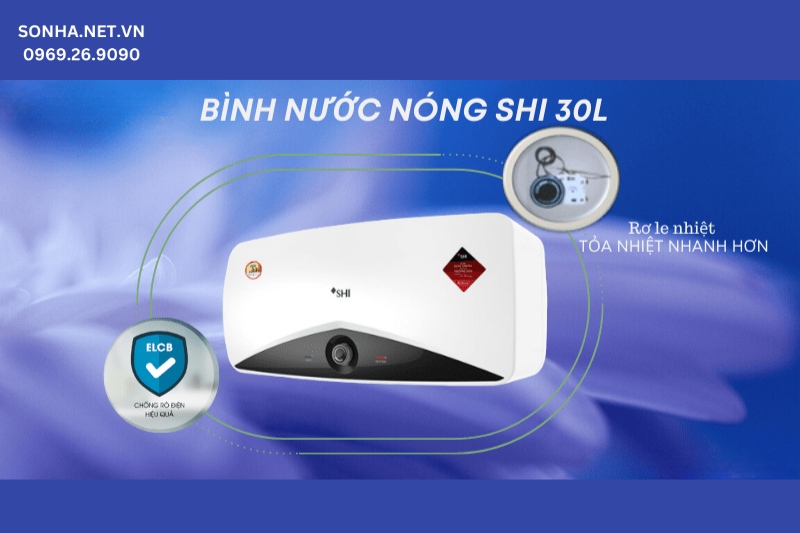 H&igrave;nh ảnh b&igrave;nh nước n&oacute;ng SHI Sơn H&agrave; 30L