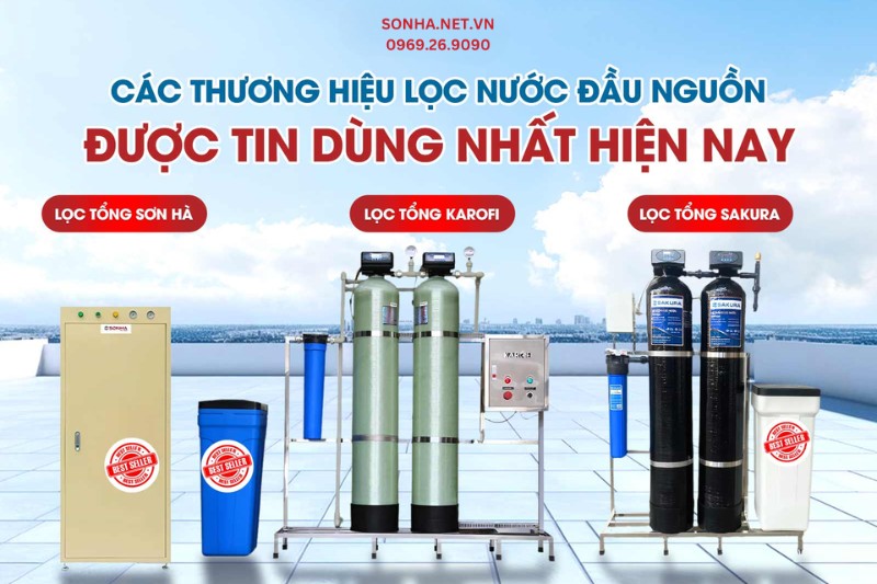 Các thương hiệu lọc nước đầu nguồn được sử dụng phổ biến hiện nay
