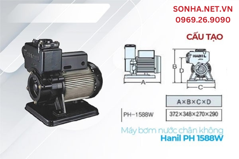 Cấu tạo máy bơm nước Hanil PH 1588w