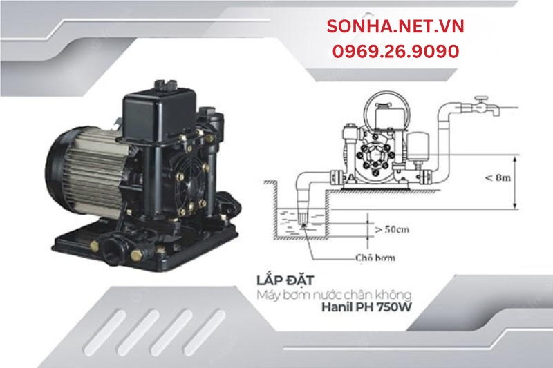 Lắp đặt máy bơm Hanil 750W