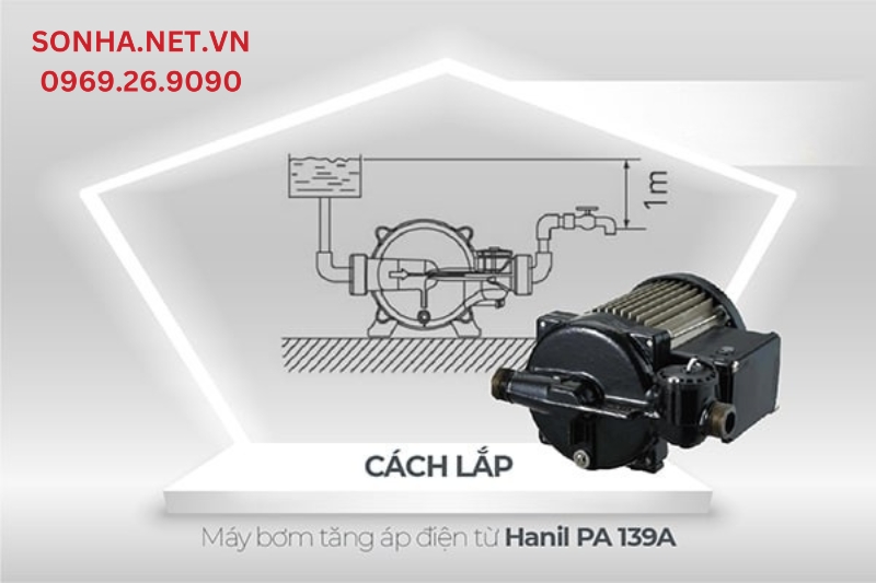 Lắp đặt m&aacute;y bơm tăng &aacute;p điện tử Hanil 110w