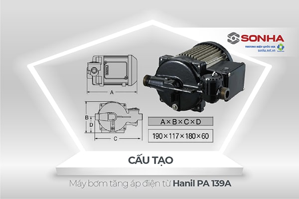 Cấu tạo máy bơm nước tăng áp điện tử Hanil PA-139A