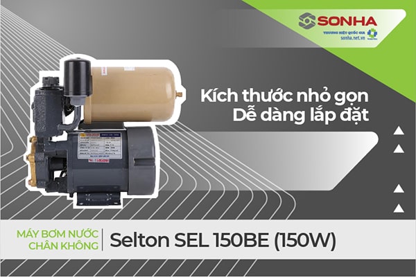 Máy bơm nước Selton 150w có kích thước nhỏ gọn