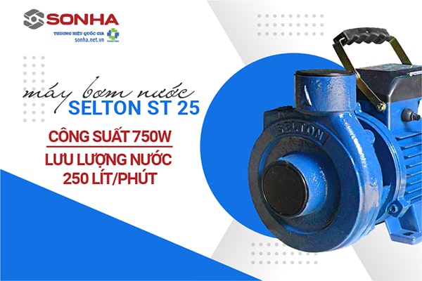 Công suất, lưu lượng máy bơm ly tâm Selton ST25