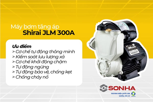 Ưu điểm máy bơm tăng áp nước nóng 100 độ c Shirai JLm 300A