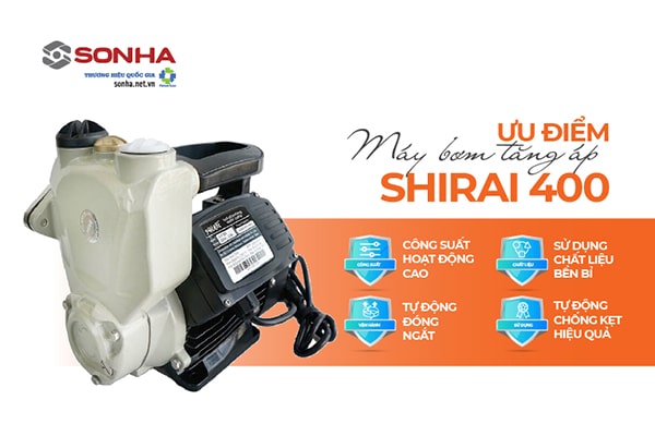 Ưu điểm máy bơm tăng áp Shirai JLm 400A