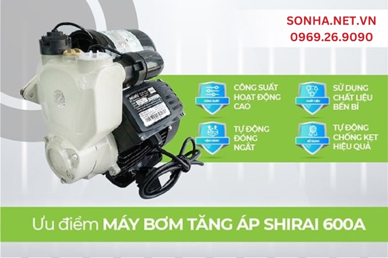 Máy bơm nước JLm Shirai 600A được yêu thích nhờ 4 ưu điểm