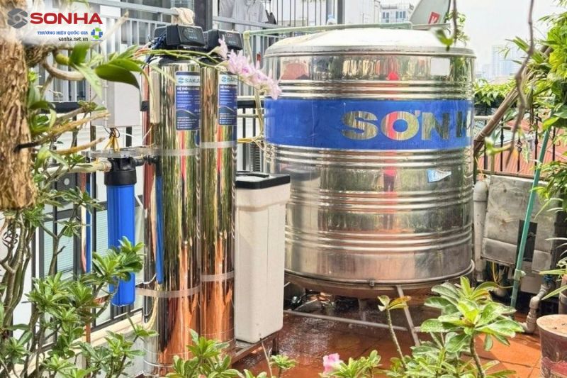 Combo hệ thống lọc tổng đầu nguồn & bồn inox Sơn Hà - Giải pháp nước sinh hoạt an toàn