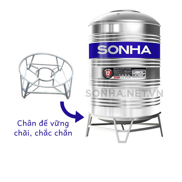 chân bồn nước inox sơn hà chắc chắn