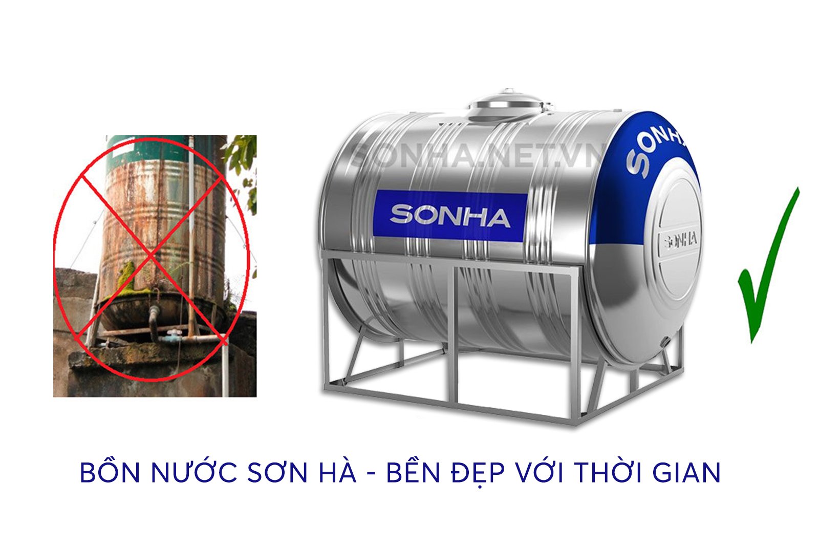 Bồn nước inox kém chất lượng dễ bị rỉ sét, kém an toàn