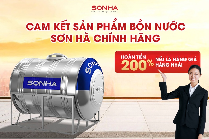 Sonha.net.vn cam kết cung cấp sản phẩm bồn nước ch&iacute;nh h&atilde;ng từ kho Sơn H&agrave;
