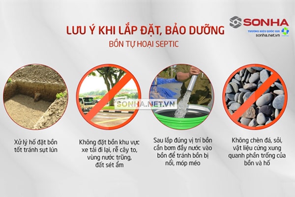 Lưu ý lắp đặt, bảo dưỡng bồn Septic 