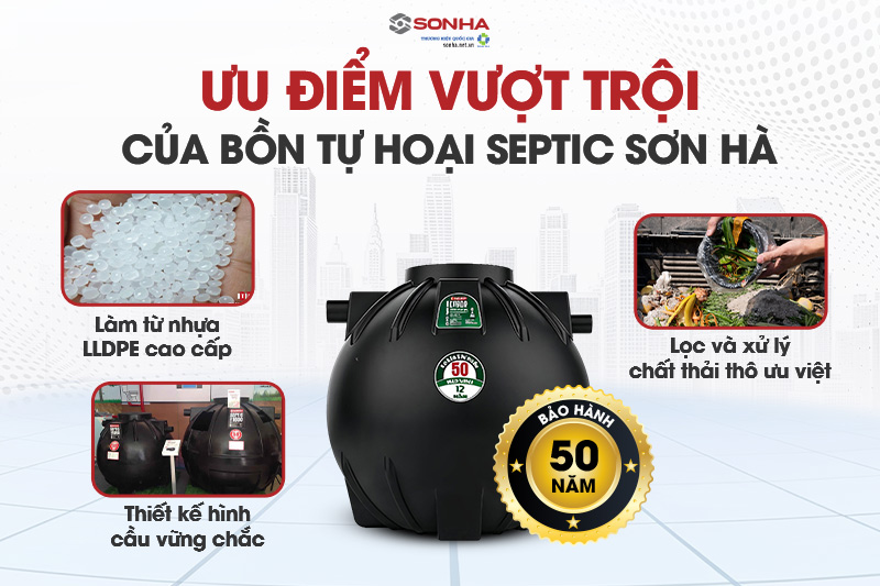 Ưu điểm nổi bật của bồn tự hoại Sơn Hà Septic Filter