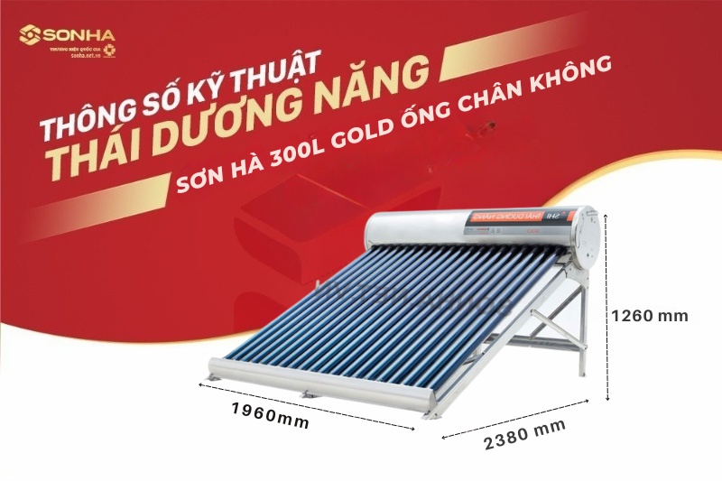 Ưu điểm máy nước nóng năng lượng mặt trời Gold 130L Sơn Hà 