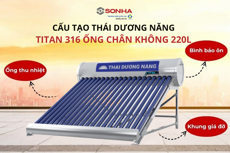 Cấu tạo thái dương năng chân không 316