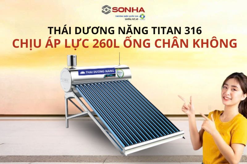 Máy nước nóng năng lượng mặt trời ống chân không 260L