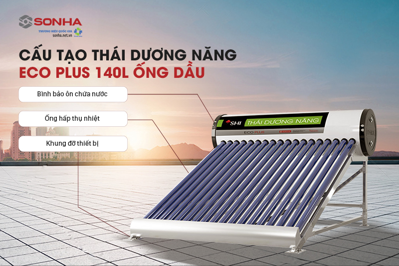 cấu tạo thái dương năng eco plus sơn hà 140l