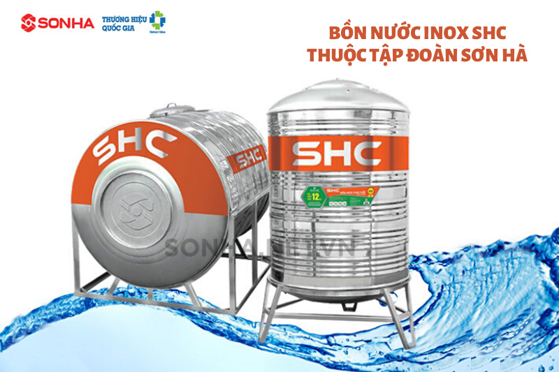 Bồn nước Inox SHC đứng thương hiệu Quốc gia Sơn Hà