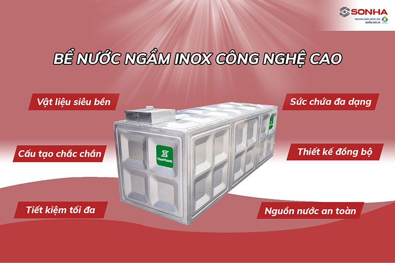 6 ưu điểm bể inox ngầm Toàn Thắng 1000L