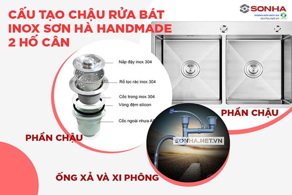 Cấu tạo chậu handmade Sơn Hà  HM.X.2C.82.2.3