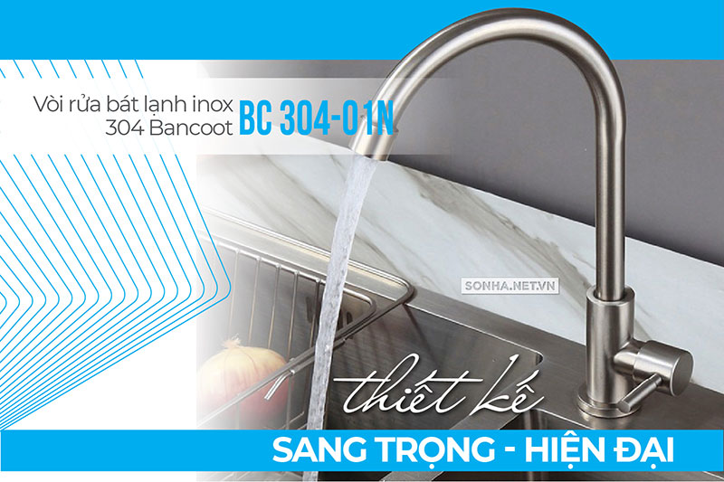 Thiết kế vòi rửa chén Bancoot BC 304-01N sang trọng, hiện đại