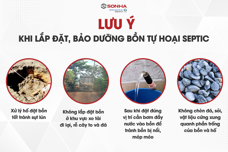 Lưu ý lắp đặt và bảo dưỡng bồn tự hoại Septic
