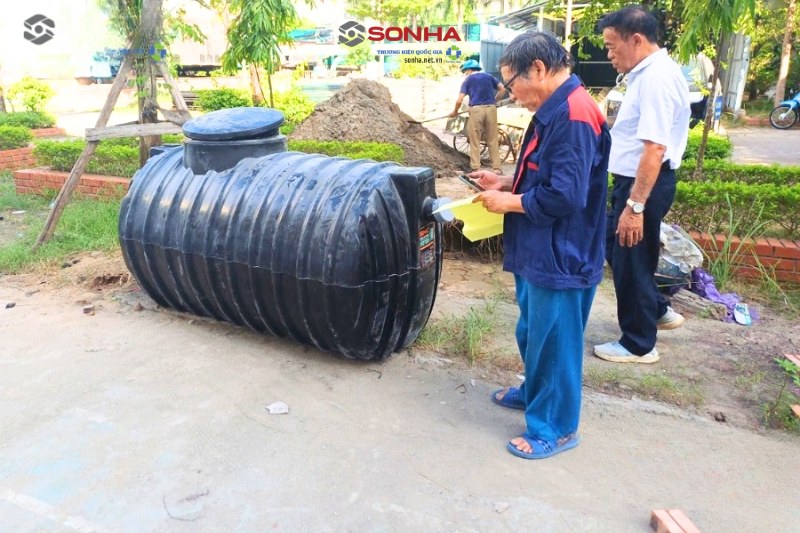Thực tế lắp đặt bồn tự hoại septic SHC Sơn Hà