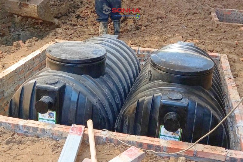 Thực tế lắp đặt bồn tự hoại septic SHC Sơn Hà