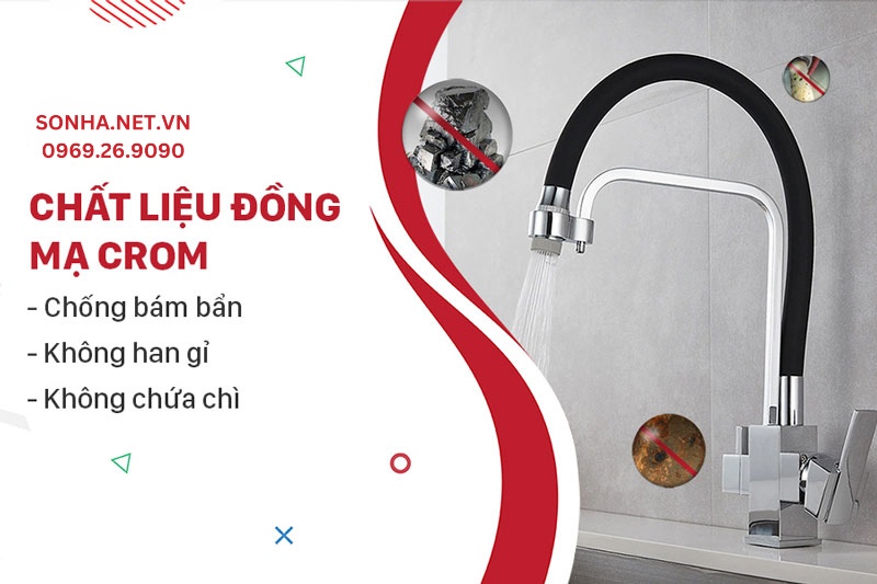 3 ưu điểm vòi Homaya HM3DN làm bằng đồng mạ crom