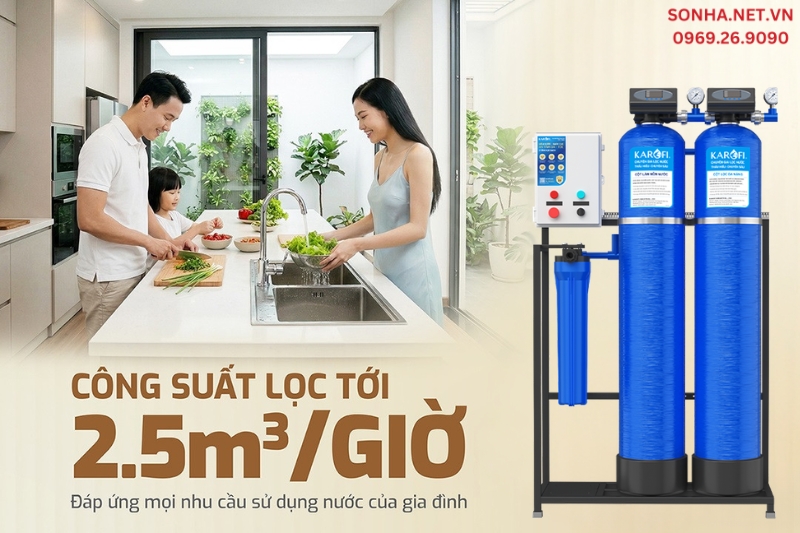 Công suất lọc nước lớn, đáp ứng nhu cầu sử dụng