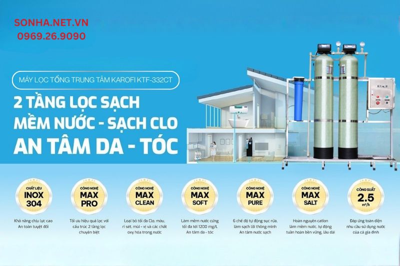 M&aacute;y lọc tổng đầu nguồn Karofi KTF-332CT - Bộ lọc tổng cao cấp