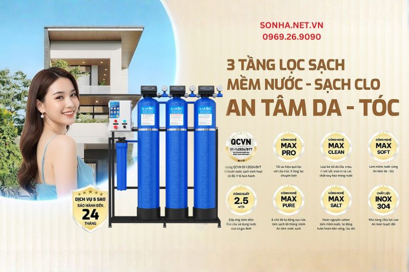 Bộ lọc nước đầu nguồn Karofi KTF-333CT mang lại nguồn nước sinh hoạt thuần khiết