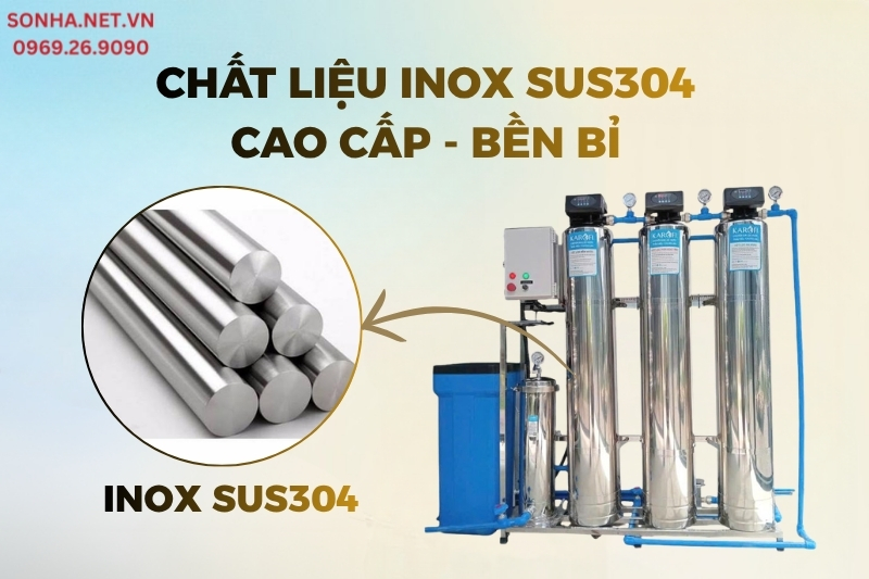 Máy lọc tổng gia đình Karofi KTF-333IT sở hữu cột lọc Inox 304