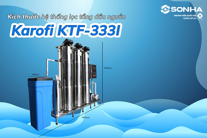Máy lọc nước tổng Karofi KTF-333I thiết kế không tủ tiện lợi trong lắp đặt cho người sử dụng