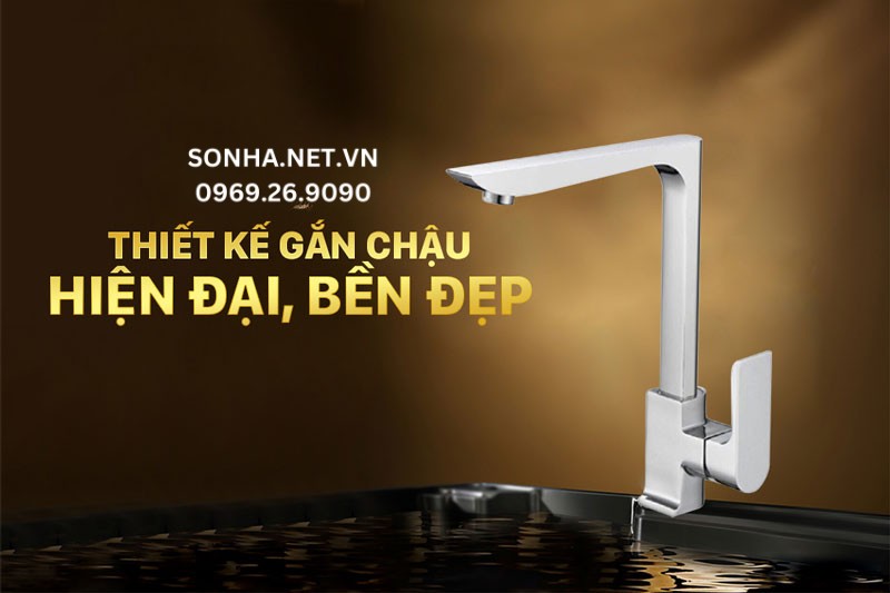 Vòi rửa chén Bancoot BCV 8020 cần cứng, vuông bền đẹp