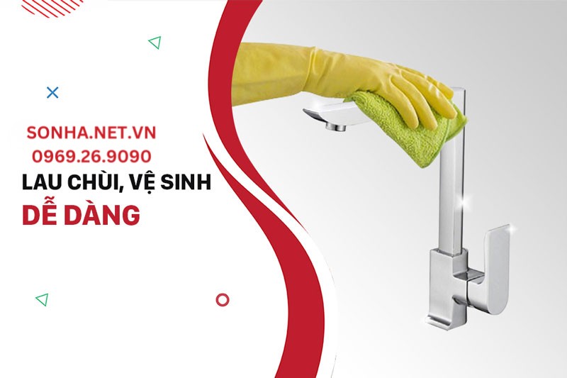 Vòi rửa bát nóng lạnh Bancoot BCV 8020 dễ dàng vệ sinh