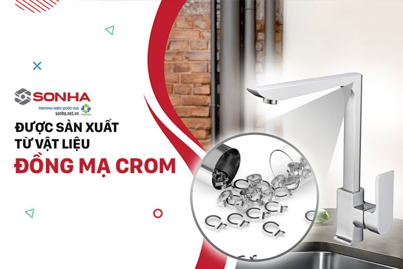 Vòi rửa chén Bancoot BCV 8020 làm từ đồng mạ crom