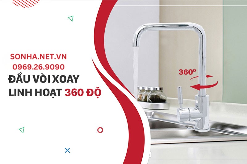 Đầu v&ograve;i nước rửa ch&eacute;n Bancoot BCV 8002 xoay 360 độ linh hoạt